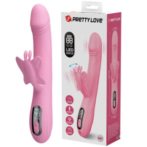 Vigoroso PRETTY LOVE - VIBRADOR BELLA RABBIT COM ESTIMULAÇÃO DE BORBOLETA E LED ROSA