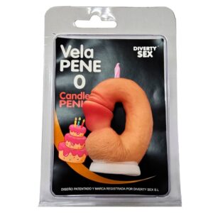 vVigoroso DIABLO PICANTE - VELA EM FORMATO DE PÊNIS COM O NÚMERO 0 NA COR DA PELE