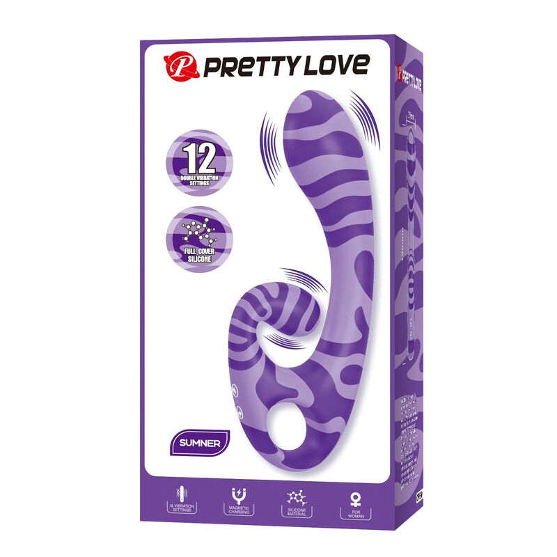 PRETTY LOVE - SUMMER VIBRADOR DE DUAS PONTAS COM ALÇA 19 CM Ø 3,5 CM ROXO - Image 3