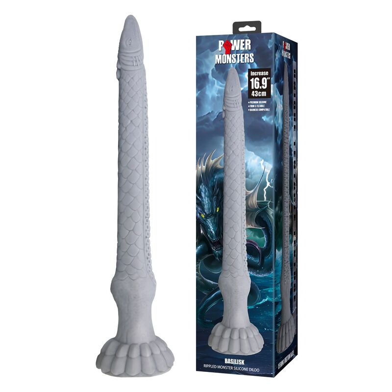 Vigoroso POWER MONSTERS - DILDO DE SILICONE BASILISK FANTASY 43 CM Ø 5 CM