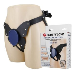 Vigoroso PRETTY LOVE - CALCINHA UNIVERSAL COM ARNÊS PRETA E AZUL