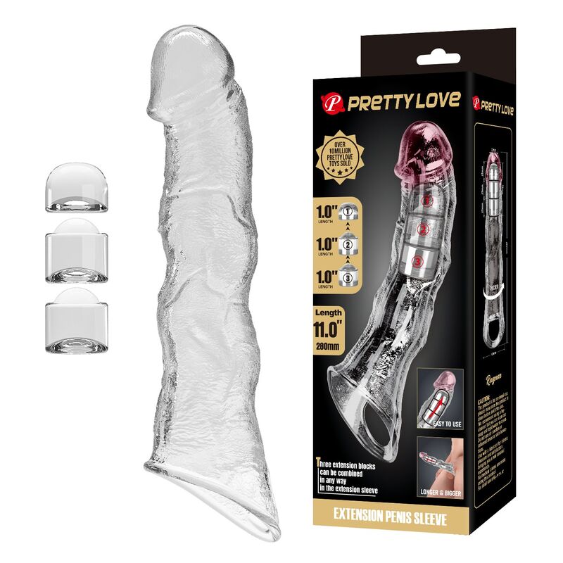 Vigoroso PRETTY LOVE - CAPA EXTENSORA DE PÊNIS AJUSTÁVEL 28 CM Ø 4