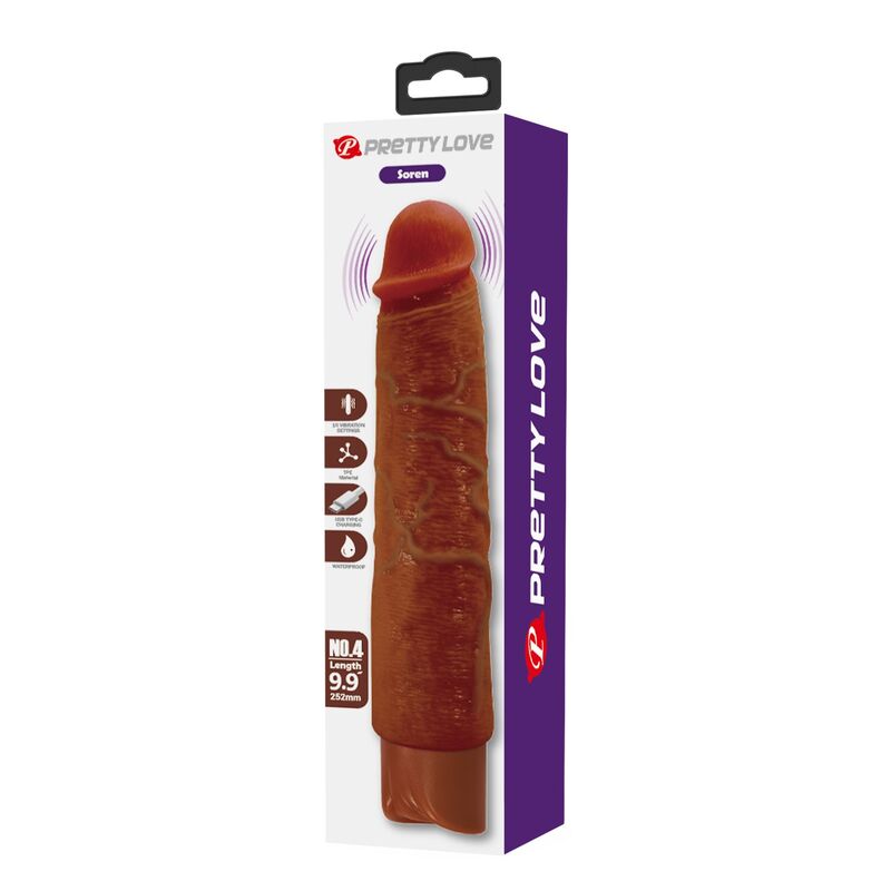 PRETTY LOVE - VIBRADOR REALISTA GAVIN 25 CM Ø 5 CM MARROM - Image 3