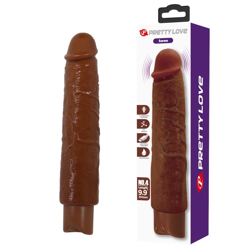 Vigoroso PRETTY LOVE - VIBRADOR REALISTA GAVIN 25 CM Ø 5 CM MARROM
