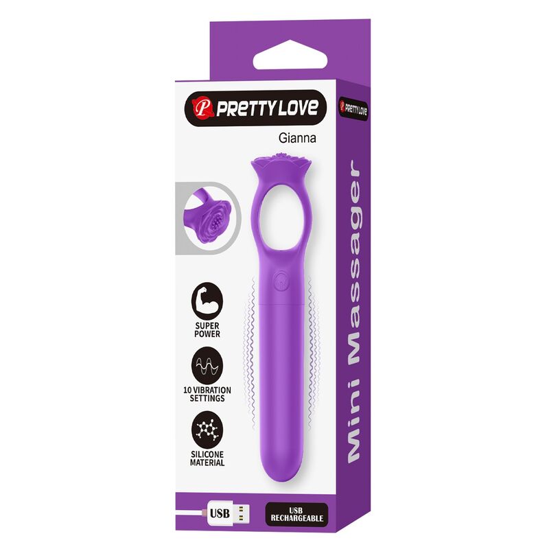 PRETTY LOVE - MINI VIBRADOR MASSAGEADOR RECARREGÁVEL GIANA ROXO - Image 3