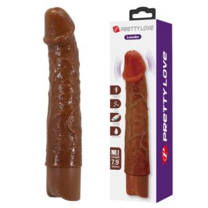 Vigoroso PRETTY LOVE - VIBRADOR REALISTA LEONARDO 20 CM Ø 4 CM MARROM
