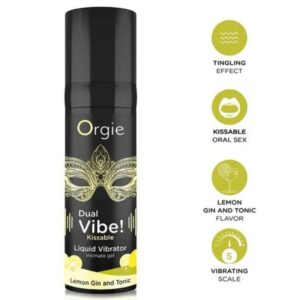 vVigoroso ORGIE - DUAL VIBE! VIBRADOR LÍQUIDO BEIJÁVEL COM SABOR DE LIMÃO