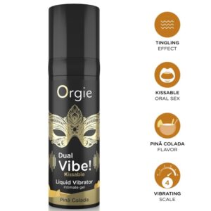 vVigoroso ORGIE - VIBE DUPLA! VIBRADOR LÍQUIDO BEIJÁVEL PIÑA COLADA 15 ML