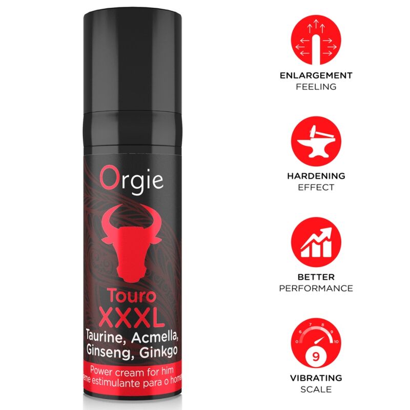 vVigoroso ORGIE - TOURO XXXL CREME AUMENTADOR E AMPLIADOR DE EREÇÃO 15 ML