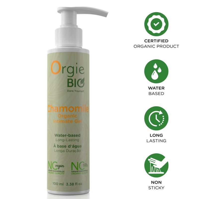 vVigoroso ORGIE - GEL ÍNTIMO ORGÂNICO À BASE DE ÁGUA COM CAMOMILA BIO 100 ML