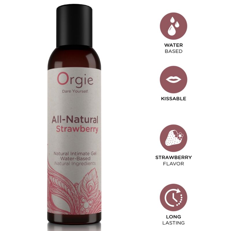 vVigoroso ORGIE - GEL ÍNTIMO À BASE DE ÁGUA DE MORANGO TOTALMENTE NATURAL 150 ML