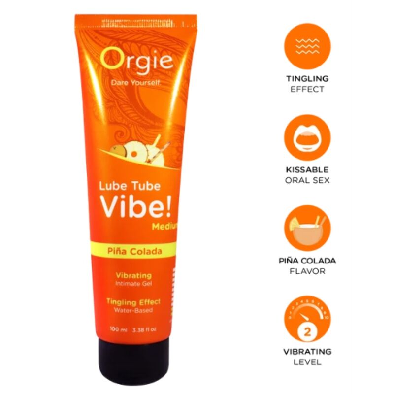 vVigoroso ORGIE - VIBE DE TUBO LUBRIFICANTE! PIÑA COLADA GEL ÍNTIMO BEIJÁVEL FORMIGUEIRO MÉDIO 100 ML