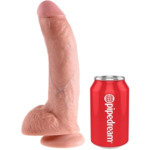 Vigoroso KING COCK - 9 CARNE DE DILDO COM BOLAS 22.9 CM