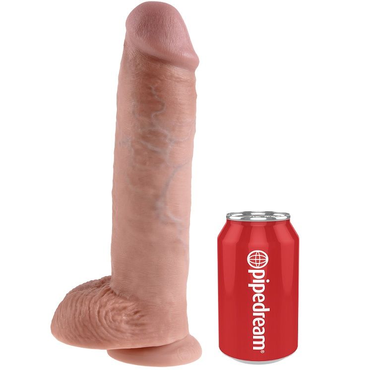 Vigoroso KING COCK - 11 CARNE DE DILDO COM BOLAS 28 CM