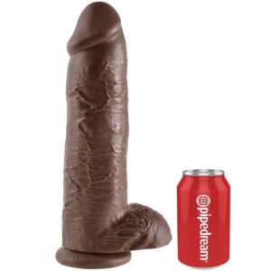 Vigoroso KING COCK - DILDO CASTANHO COM BOLAS 30.48 CM