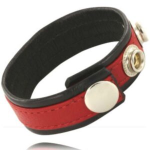 vVigoroso LEATHER BODY - CINTA DE COURO AJUSTVEL PARA PÊNIS VERMELHO-PRETO