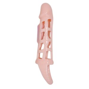 Vigoroso BAILE - CAPA EXTENSORA DE PÊNIS COM VIBRAO E ALA NATURAL 13.5 CM