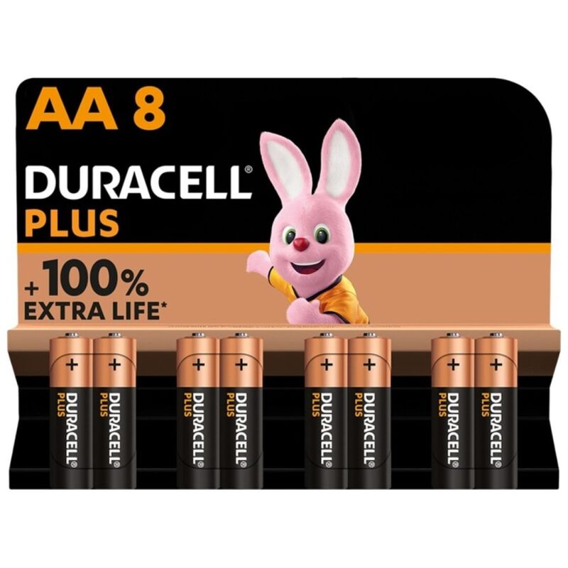 vVigoroso DURACELL - PLUS POWER 100 BATERIA ALCALINA AA LR6 8 UNIDADE