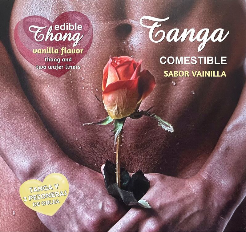 vVigoroso HOTFLOWERS - TANGA HOMEM + 2 BICOS WAFER BAUNILHA /es/pt/en/fr/it/