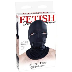 vVigoroso FETISH FANTASY SERIES - CAPUZ COM ZÍPERS PRETO