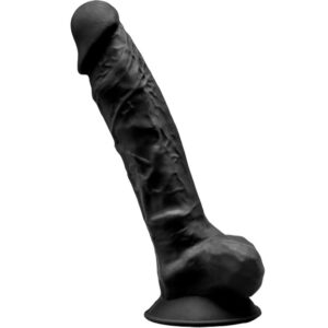 Vigoroso SILEXD - MODELO 1 PÊNIS REALÍSTICO PREMIUM SILEXPAN SILICONE PRETO 23 CM