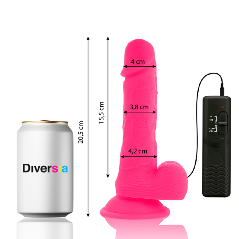 DIVERSIA - VIBRAO FLEXÍVEL DIVERSIA ROSA 20.5 CM -O- 4.2 CM - Image 2