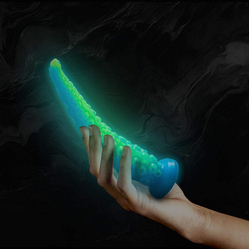 EPIC - SCYLLA DILDO COM TENTÁCULOS FINOS E FLUORESCENTES DE TAMANHO PEQUENO - Image 3
