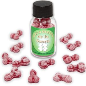 vVigoroso DIABLO PICANTE - 12 DOCES DA SORTE EM FORMA DE PÊNIS MORANGO/CEREJA
