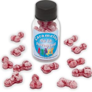 vVigoroso DIABLO PICANTE - 12 JUVENTUDE DOCES FORMATO PÊNIS MORANGO/CEREJA