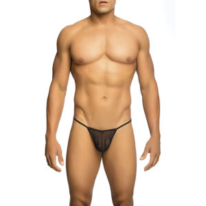 vVigoroso MOB - TANGA TRANSPARENTE EM FORMATO T PRETA TAMANHO L/XL