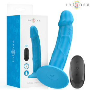 Vigoroso INTENSE - VIBRADOR REALÍSTICO PHOEBE 10 VIBRAÇÕES CONTROLE REMOTO AZUL