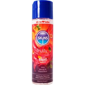 vVigoroso SKINS - LUBRIFICANTE À BASE DE ÁGUA COM SABOR FRUTADO DE MANGA E MARACUJÁ 130 ML