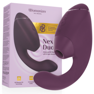 Vigoroso WOMANIZER - DUO NEXT Estimulador Duplo de Clitóris e Ponto G Roxo Escuro