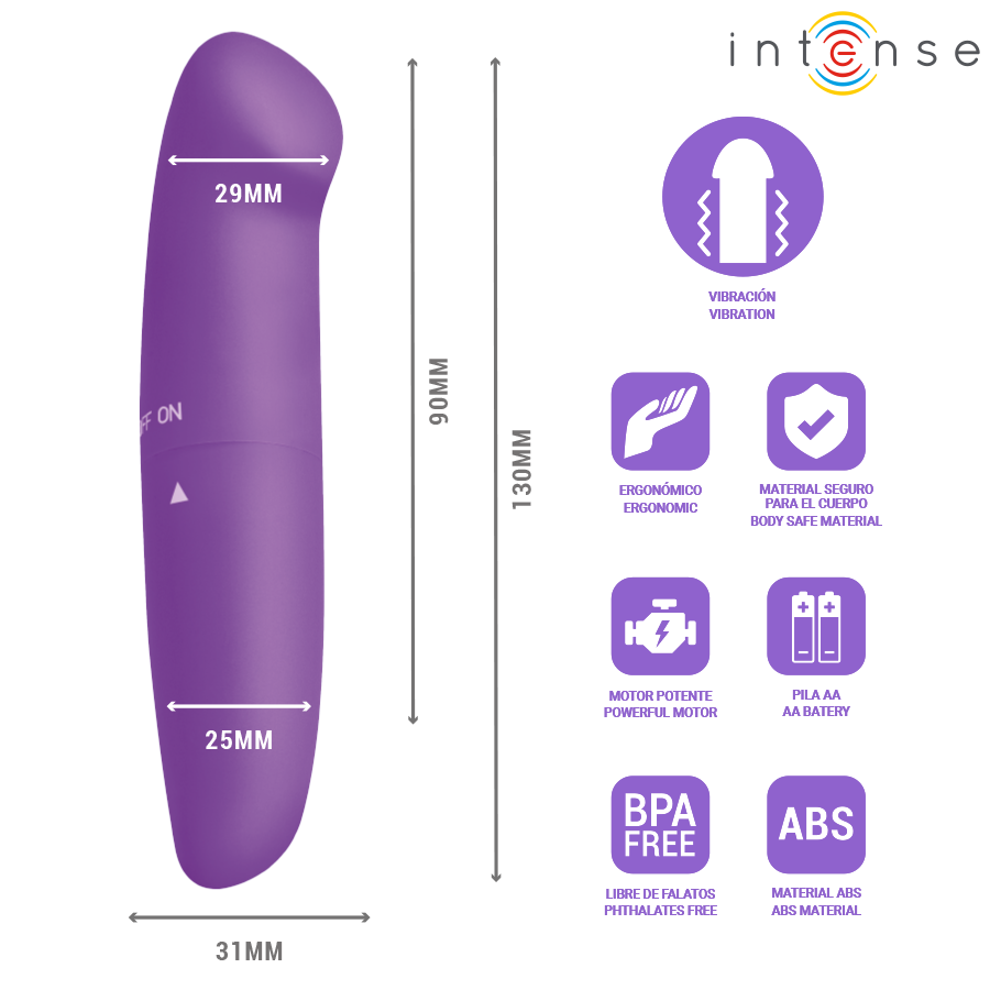 INTENSE - VIBRADOR PHIL G-SPOT ROXO 13 CM - Image 3
