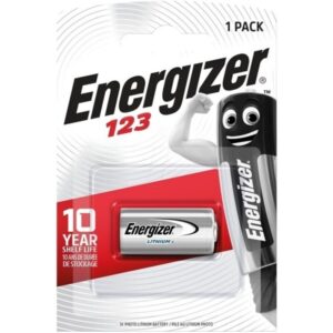 vVigoroso ENERGIZER - PILHA DE LÍTIO PARA FOTOGRAFIA CR123 3V - BLISTER*1
