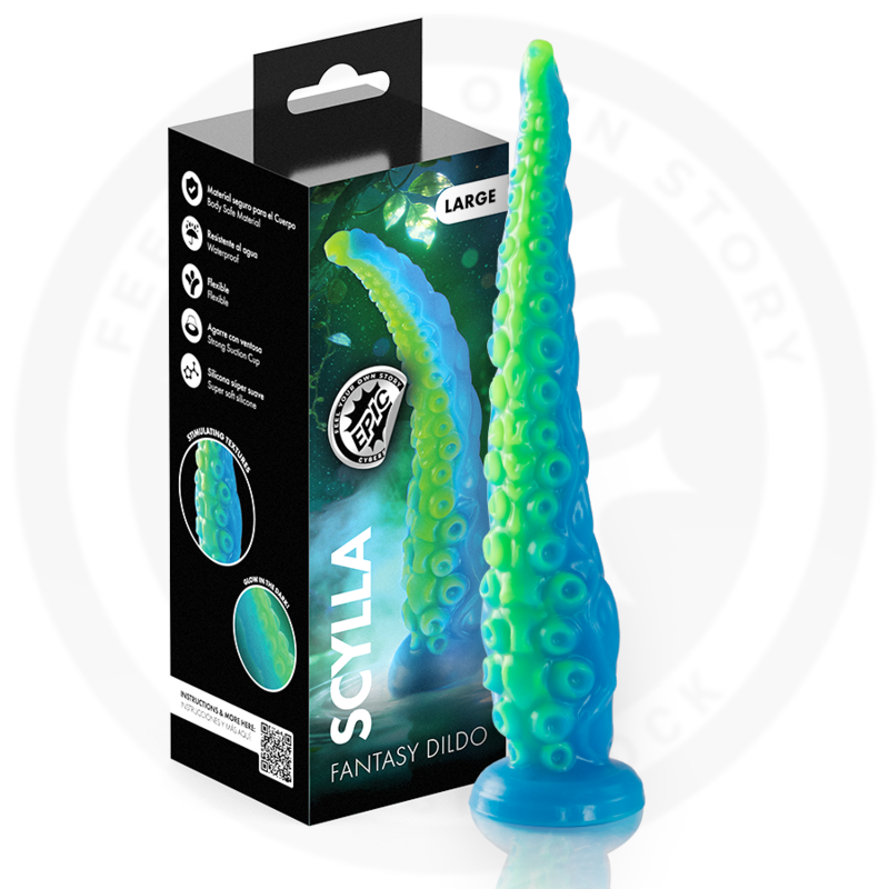 Vigoroso EPIC - SCYLLA DILDO FLUORESCENTE COM TENTÁCULOS FINOS TAMANHO GRANDE